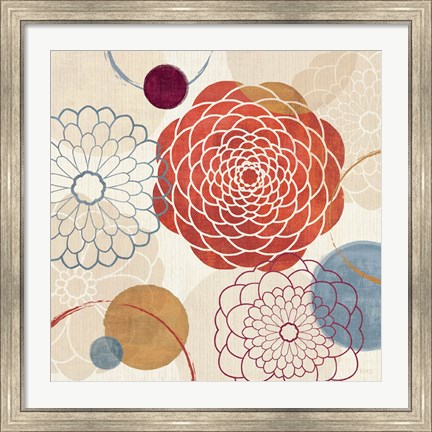 Framed Abstract Bouquet I Print