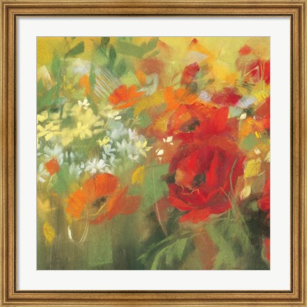 Framed Oriental Poppy Field II Print