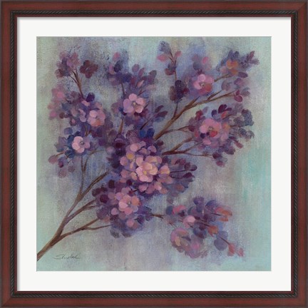 Framed Twilight Cherry Blossoms I Print