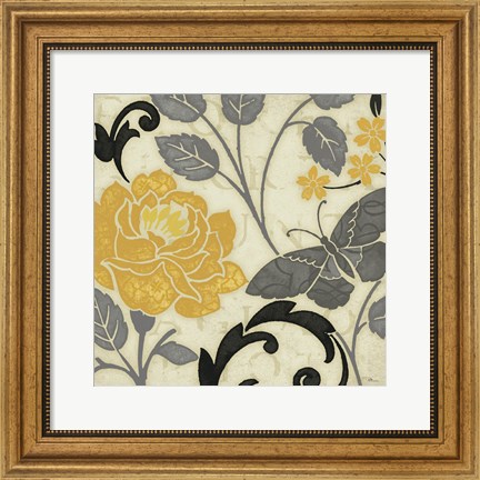 Framed Perfect Petals I Yellow Print