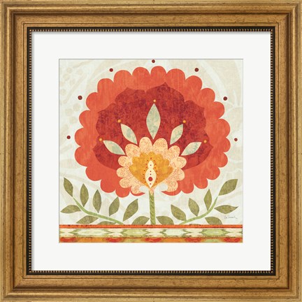 Framed Ikat Bloom II Print