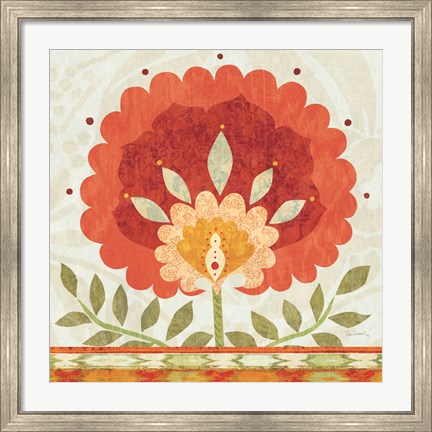 Framed Ikat Bloom II Print