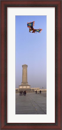 Framed Tourists in front of a monument, Beijing Monument To The People&#39;s Heroes, Tiananmen Square, Beijing, China Print