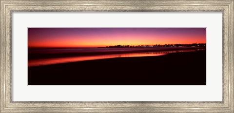 Framed Beach at sunset, Santa Cruz, Santa Cruz County, California, USA Print