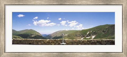 Framed Coin operated binoculars on an observation point, Rocky Mountain National Park, Colorado, USA Print