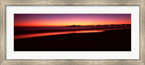 Framed Beach at sunset, Santa Cruz, Santa Cruz County, California, USA Print