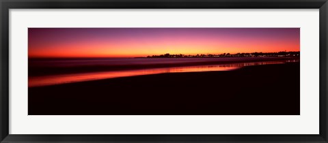 Framed Beach at sunset, Santa Cruz, Santa Cruz County, California, USA Print