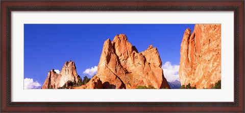 Framed Low angle view of rock formations, Garden of The Gods, Colorado Springs, Colorado, USA Print