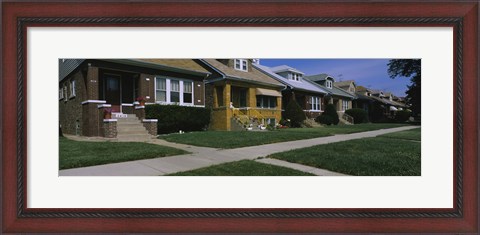 Framed Bungalows in a row, Berwyn, Chicago, Cook County, Illinois, USA Print