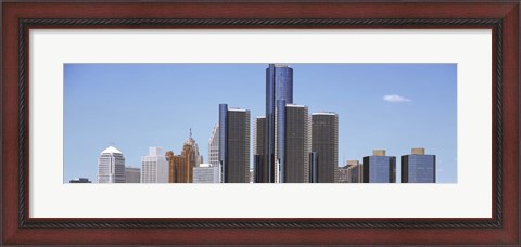 Framed Skyscrapers in a city, Detroit, Wayne County, Michigan, USA Print