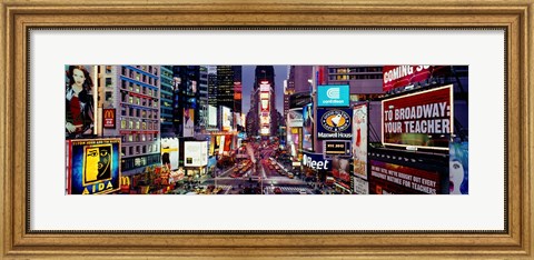 Framed High angle view of traffic on a road, Times Square, Manhattan, New York City, New York State, USA Print