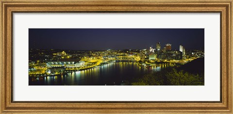 Framed Pittsburgh, Pennsylvania Skyline Print