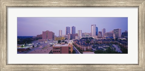 Framed Skyscrapers in a city at dusk, Fort Worth, Texas, USA Print