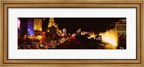 Framed Strip Lit Up at Night, Las Vegas, Nevada, USA Print