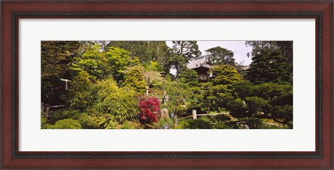 Framed Cottage in a park, Japanese Tea Garden, Golden Gate Park, San Francisco, California, USA Print