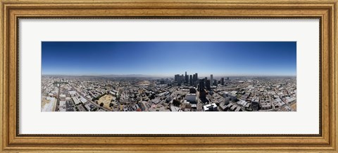 Framed 360 degree view of a city, City Of Los Angeles, Los Angeles County, California, USA Print