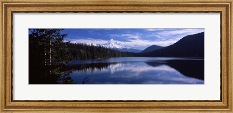 Framed Reflection of clouds in water, Mt Hood, Lost Lake, Mt. Hood National Forest, Hood River County, Oregon, USA Print