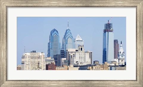 Framed Skyscrapers in a city, Philadelphia, Philadelphia County, Pennsylvania, USA Print