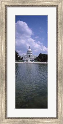 Framed Reflecting pool with a government building in the background, Capitol Building, Washington DC, USA Print