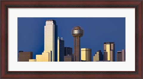 Framed Skyline View with Reunion Tower, Dallas TX Print