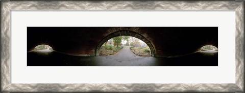 Framed 360 degree view of a tunnel in an urban park, Central Park, Manhattan, New York City, New York State, USA Print