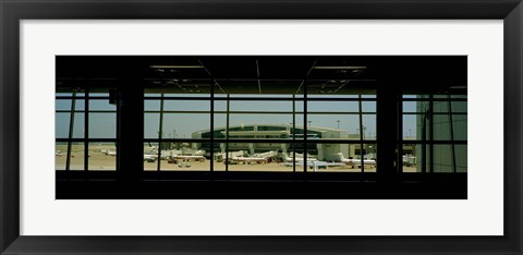 Framed Airport viewed from inside the terminal, Dallas Fort Worth International Airport, Dallas, Texas, USA Print