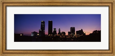 Framed Downtown Oklahoma City at Night Print