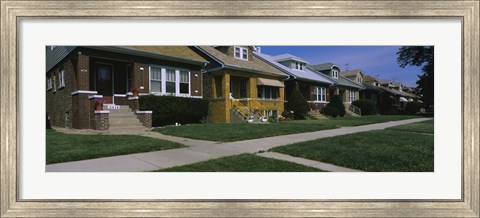 Framed Bungalows in a row, Berwyn, Chicago, Cook County, Illinois, USA Print