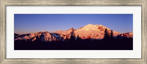 Framed Sunset Mount Rainier Seattle WA Print