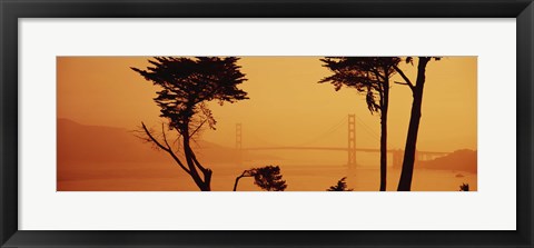 Framed Golden Gate Bridge Through the Fog Print