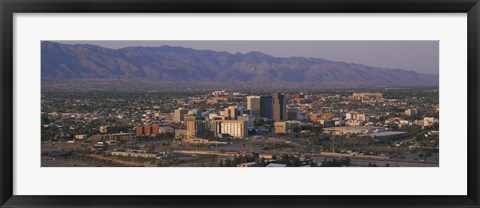 Framed High angle view of a cityscape, Tucson, Arizona, USA Print