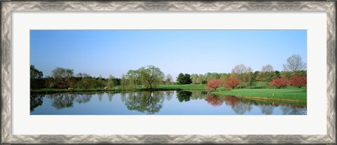 Framed Pond at a golf course, Towson Golf And Country Club, Towson, Baltimore County, Maryland, USA Print