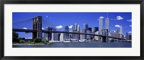 Framed Brooklyn Bridge Skyline New York City NY USA Print