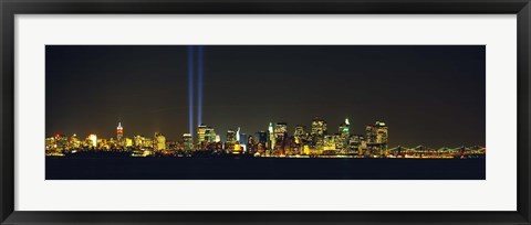 Framed New York City Lit Up at Night Print