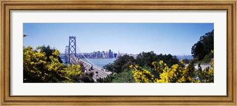 Framed Bay Bridge In San Francisco, San Francisco, California, USA Print