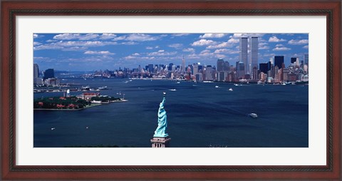 Framed Statue of Liberty with New York City Skyline Print