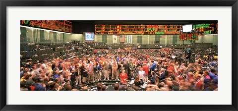 Framed Large group of people on the trading floor, Chicago Board of Trade, Chicago, Illinois, USA Print