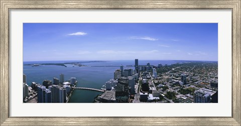 Framed Aerial view of a city, Miami, Florida Print