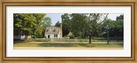 Framed Fence in front of a house, Colonial Williamsburg, Williamsburg, Virginia, USA Print