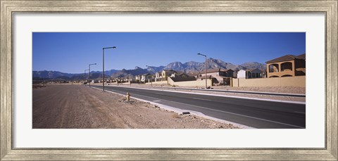 Framed Houses in a row along a road, Las Vegas, Nevada, USA Print