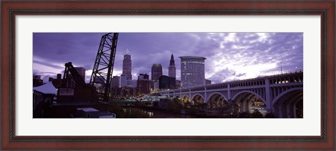 Framed Cleveland, Ohio Bridge and River Print