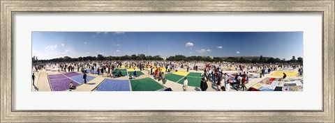 Framed High angle view of AIDS quilt on display, Washington DC, USA Print