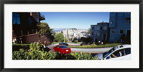 Framed Cars on a street, Lombard Street, San Francisco, California, USA Print