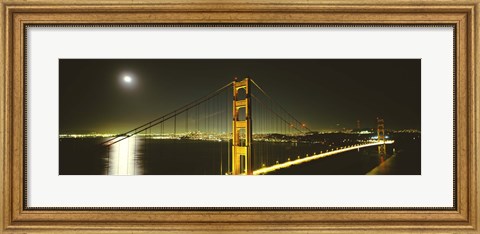 Framed Golden Gate Bridge at Night, San Francisco, California, USA Print