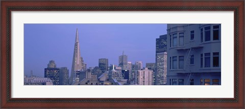 Framed San Francisco Skyline at Dusk Print