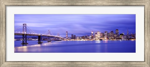 Framed Bay Bridge at Dusk, San Francisco, California Print