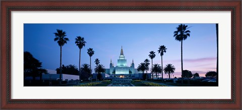 Framed Oakland Temple at dusk, Oakland, California Print