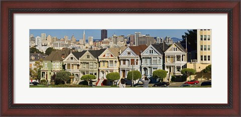 Framed Famous row of Victorian Houses called Painted Ladies, San Francisco, California, USA 2011 Print