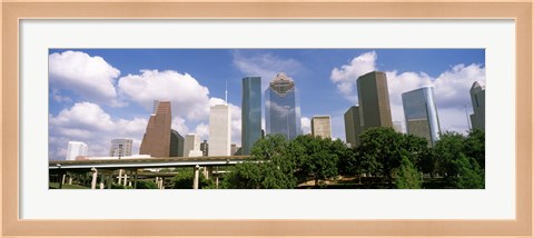 Framed Wedge Tower, ExxonMobil Building, Chevron Building from a Distance, Houston, Texas, USA Print