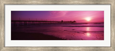 Framed San Diego Pier at dusk, San Diego, California Print